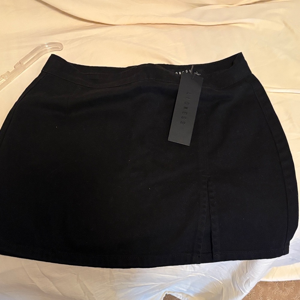 Lioness Black denim Mini Skirt